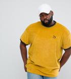 Puma Plus Towelling T-shirt In Yellow Exclusive To Asos - Yellow