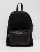 Hymn Leather Front Pocket Backpack - Black
