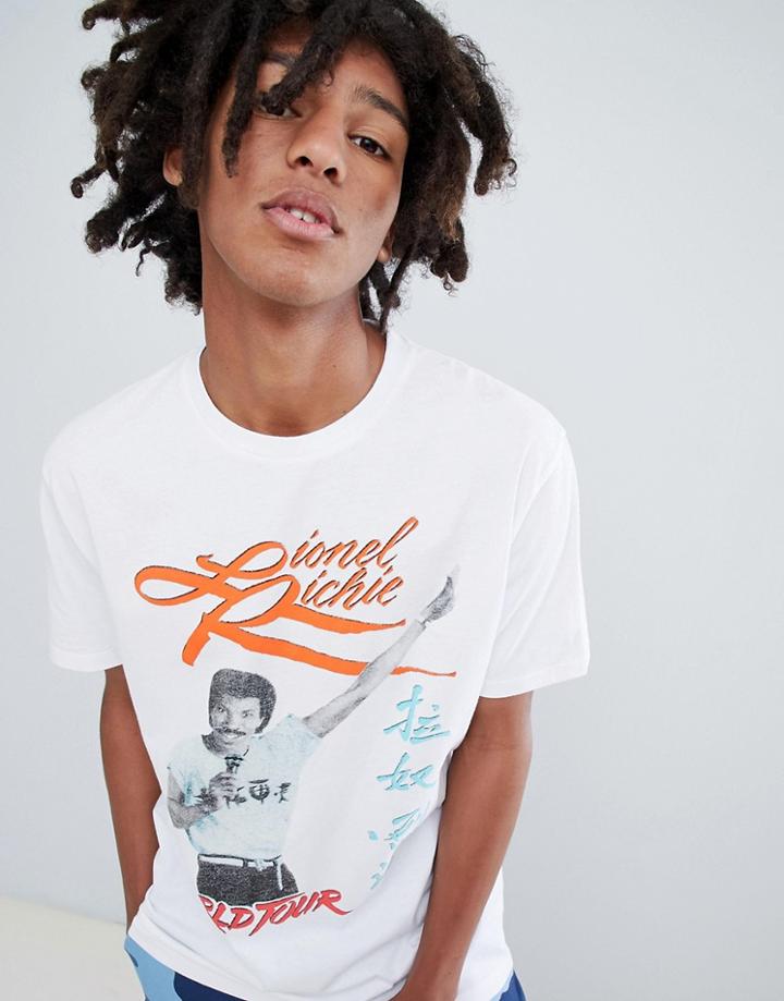 Asos Design Lionel Richie Relaxed Icon T-shirt - White