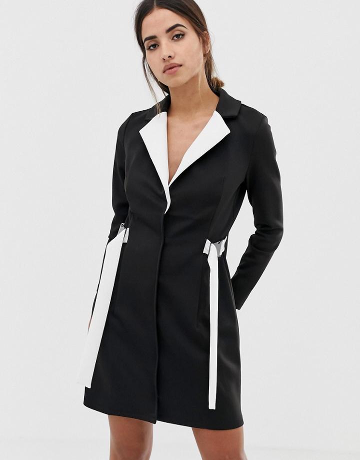 Asos Design Mono Color Block Tuxe Dress-multi