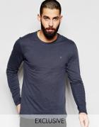 Farah T-shirt With F Logo Slim Fit Exclusive Long Sleeves - Tar