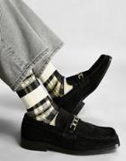 Asos Design Loafers In Black Suede With Square Toe And Link Chain