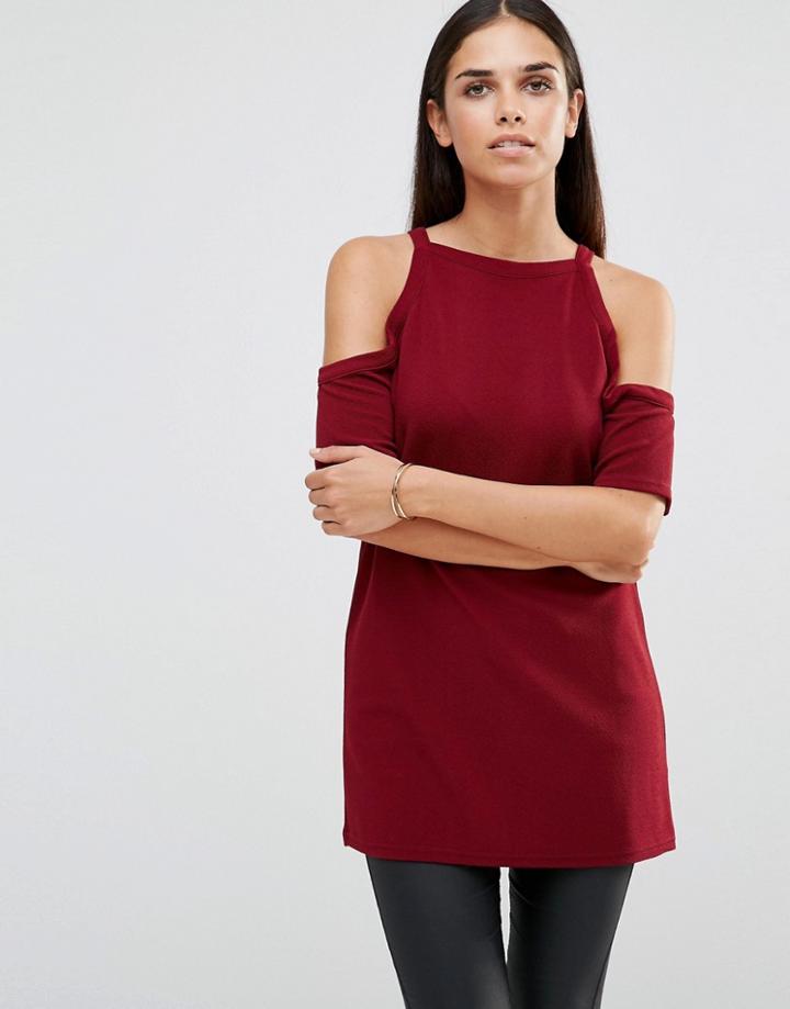Ax Paris Cold Shoulder Top - Purple