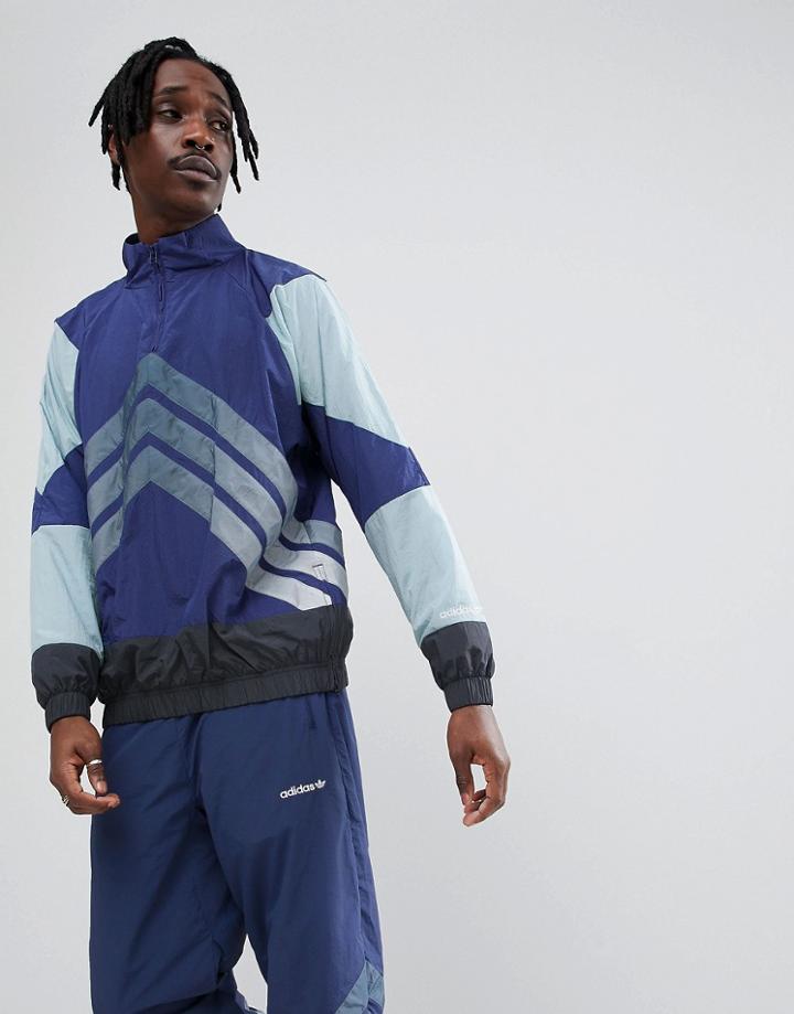 Adidas Originals Nova Half-zip Track Jacket In Blue Ce4817 - Blue