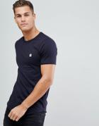 Le Breve Longline Raw Edge T-shirt - Navy