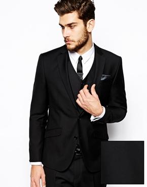 Asos Slim Fit Suit Jacket In 100% Wool - Black