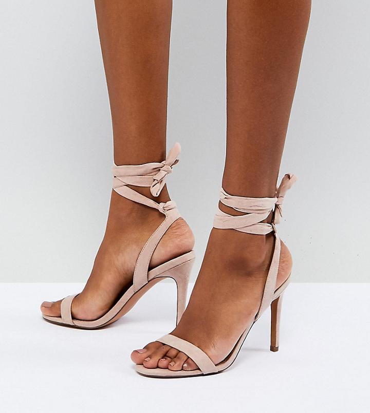 Asos Hatty Barely There Heeled Sandals - Beige