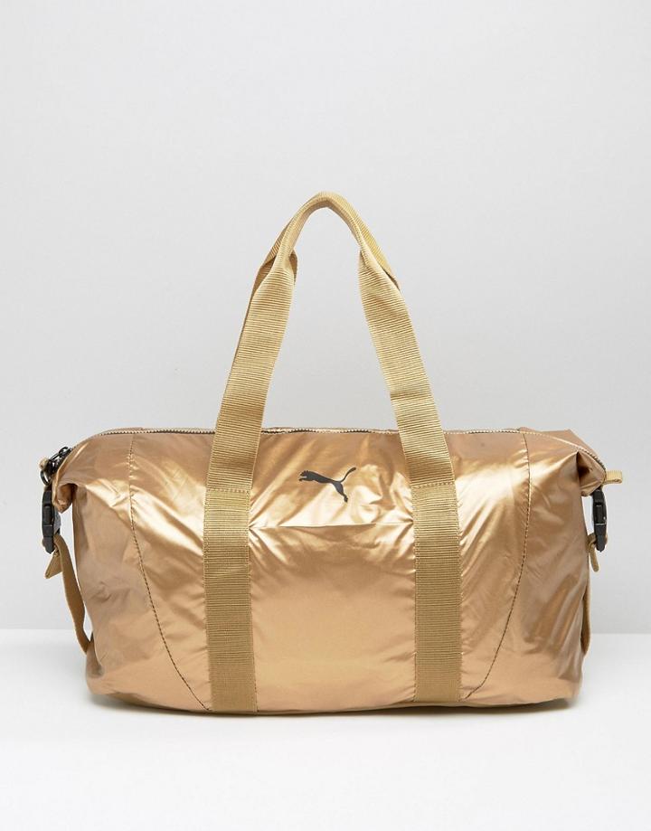 Puma Holdall Bag In Gold - Gold