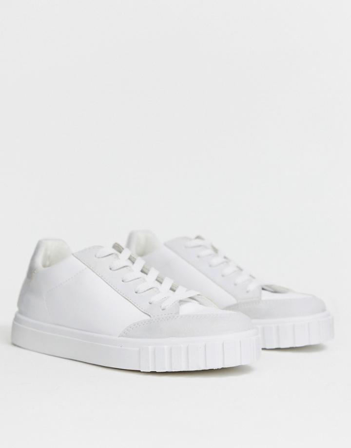 Asos Design Dancer Sneakers In White And Gray