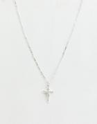 Chained & Able Crucifix Necklace In Silver - Silver