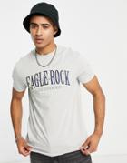 Asos Design T-shirt With City Text Front Print In Light Gray-white