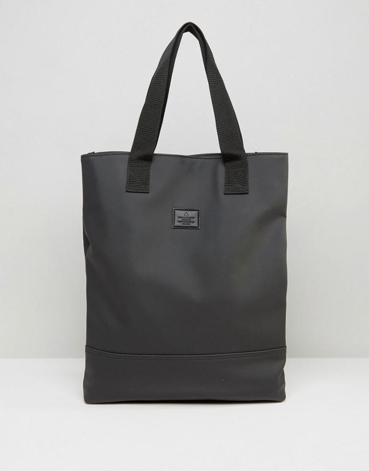 Asos Tote Bag In Rubberised Finish - Black