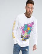 Asos Space Jam Relaxed Long Sleeve T-shirt - White