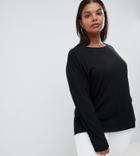 Asos Design Curve Long Sleeve T-shirt With Batwing In Black - Black