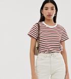 Weekday Relaxed Fit Crew Neck T-shirt In Rust And White - Multi