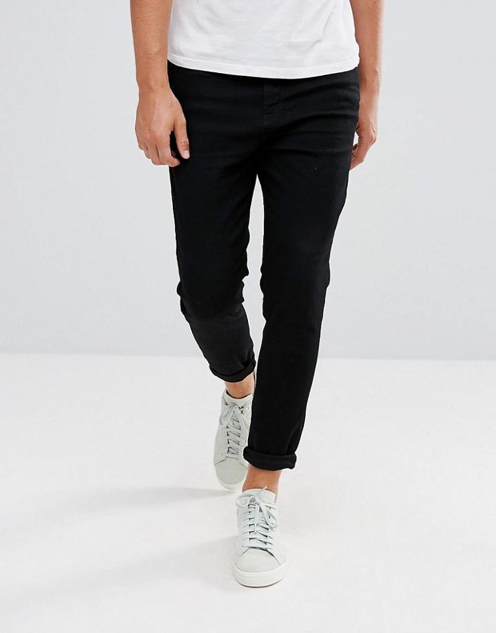 Pull & Bear Carrot Fit Jeans In Black - Black