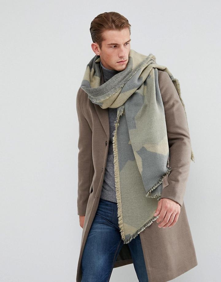 Esprit Scarf In Camo - Green