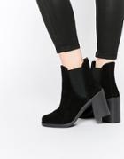 Asos Ellie Suede Chelsea Ankle Boots - Black