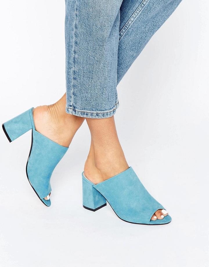Asos True Love Heeled Mules - Blue