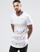 Illusive London T-shirt With Floral Panels - White