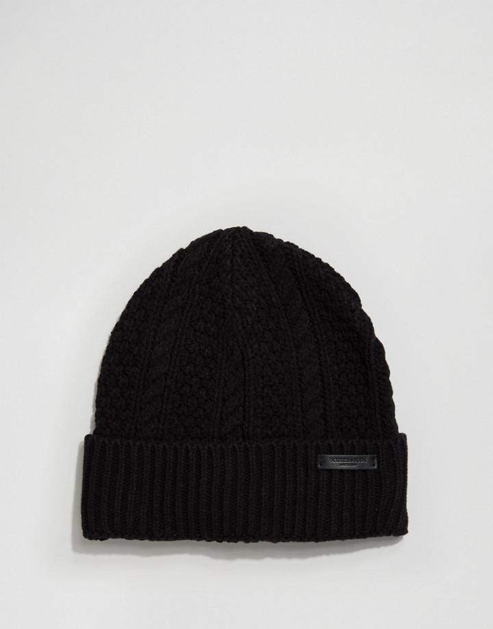 Scotch And Soda Chunky Knit Beanie Hat - Black