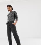 Mango Wide Leg Cord Pants In Charcoal