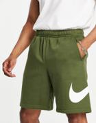 Nike Club Large Logo Sweat Shorts In Rough Green