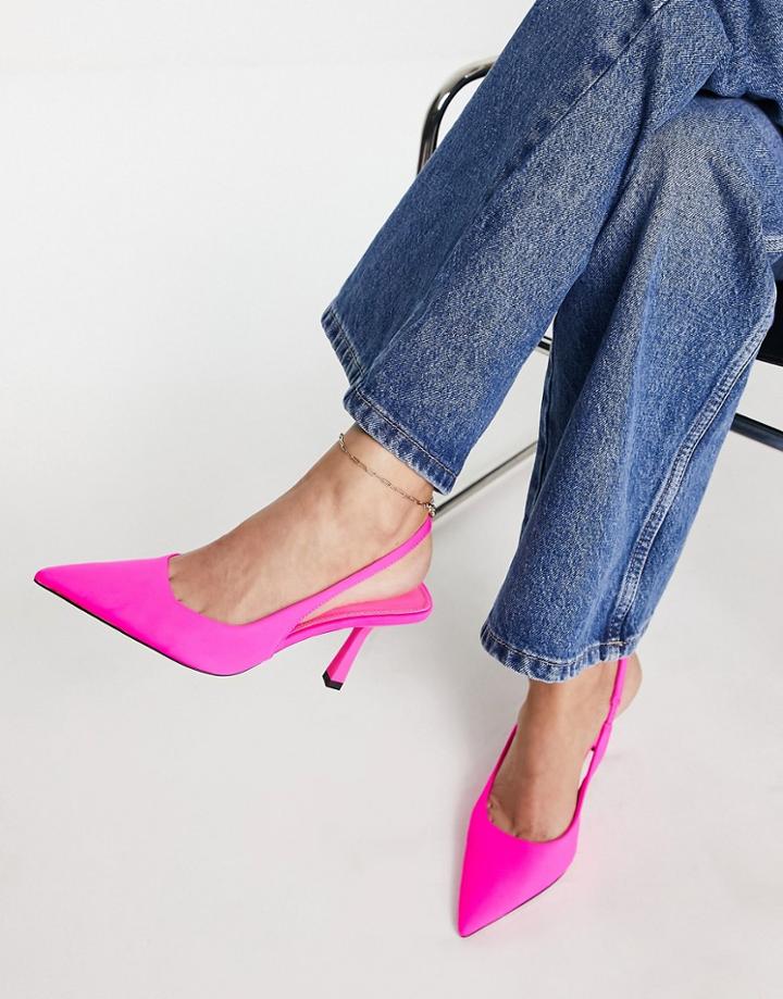 Asos Design Simba Slingback Stiletto In Pink