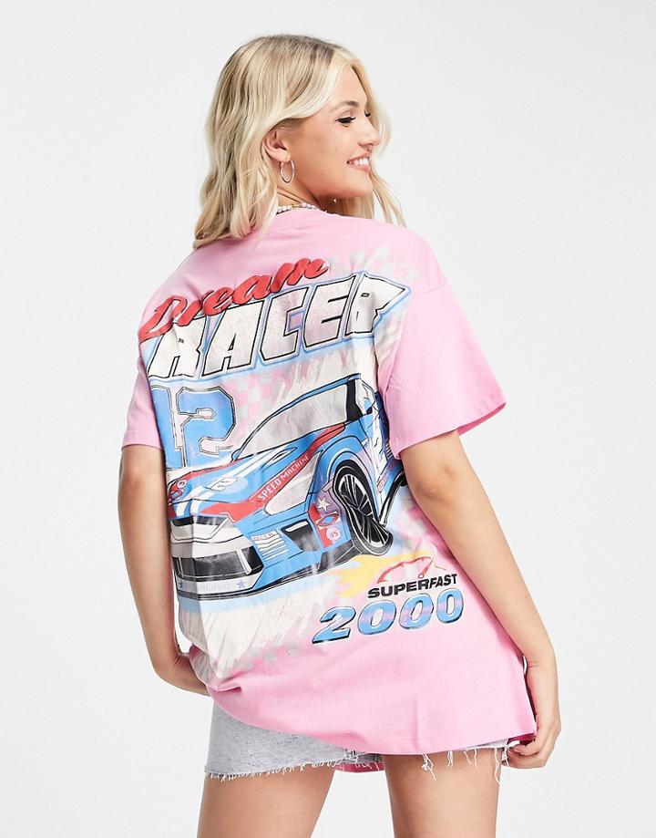 Cotton: On Boyfriend Graphic Tee In Pink