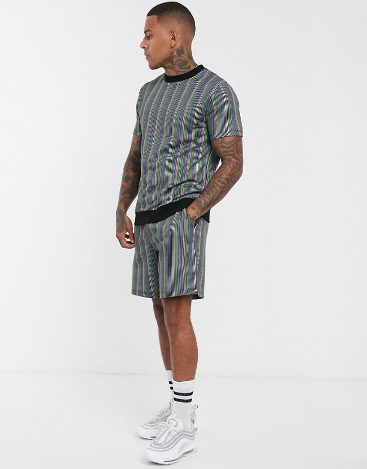 Asos Design Two-piece Jersey Shorts With Stripes - Black