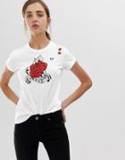 Fred Perry X Amy Winehouse Foundation Rose Print T-shirt - White
