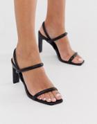 Co Wren Square Toe Barely There Heels In Black