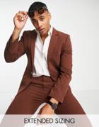 Asos Design Super Skinny Suit Jacket In Brown