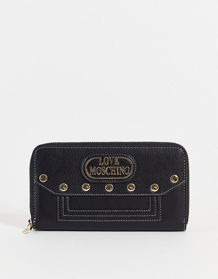 Love Moschino Stud Wallet In Black