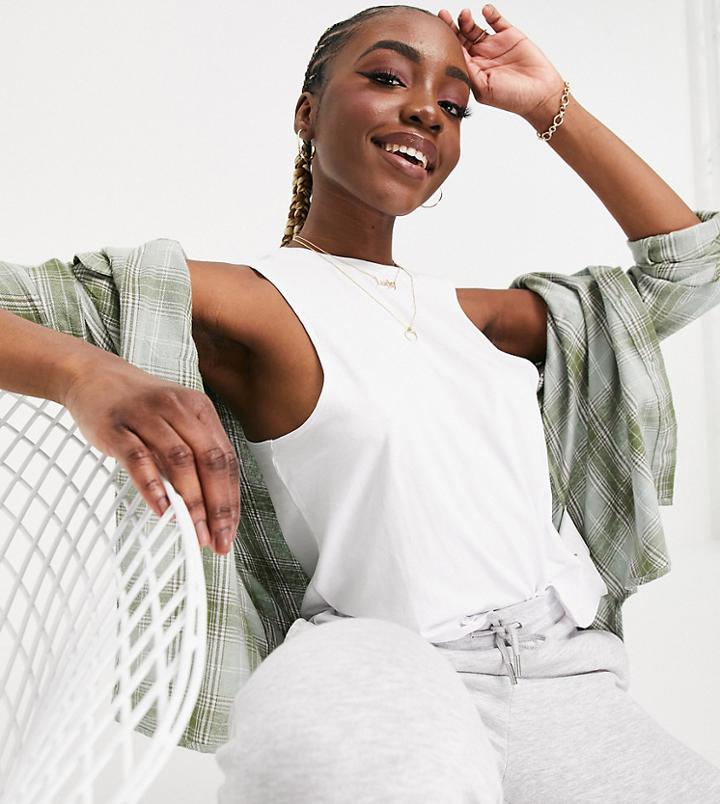 Noisy May Tall Swing Crop Top In White