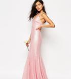 Fame And Partners Shimmer Soul All Over Sequin Maxi Dress - Pink