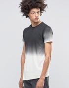 Kubban Denim Muscle Fit Dip Dye T-shirt - Beige
