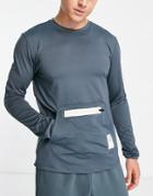Puma Running First Mile T-shirt In Cream And Blue-white