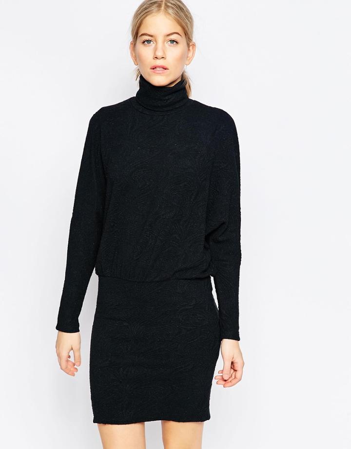 Ganni Turtleneck Dress - Black