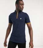 Le Breve Tall Tipped Polo In Navy