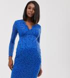 Blume Maternity Exclusive Lace Bodycon Dress In Blue - Blue