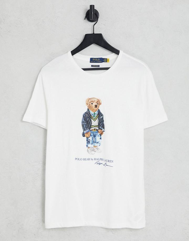 Polo Ralph Lauren Heritage Bear Print T-shirt In White
