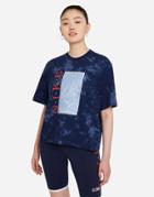 Nike Rwd Acid Wash Boxy T-shirt In Navy