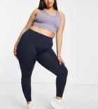 Asos 4505 Curve Icon Run Tie Waist Legging With Pocket-navy