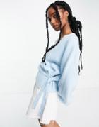 & Other Stories Wrap Cardigan In Light Blue-blues