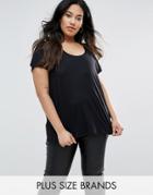 New Look Plus Scoop Neck T-shirt - Black