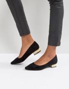 Qupid Pearl Heel Shoe - Black