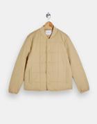 Topman Quilted Liner Jacket In Stone-white