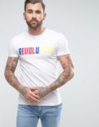 Asos Muscle T-shirt With Revolution Print - White