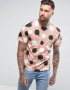 Diesel T-wallace-nb Raw Hem Speech Bubble T-shirt - Pink